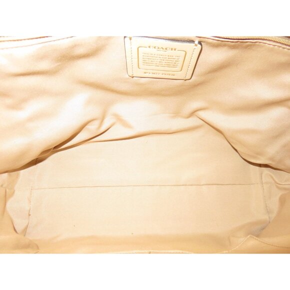 Coach 2016 Ava Mixed Suede & Python Embossed Leather Tote 57510 Beechwood Beige - Picture 8 of 16